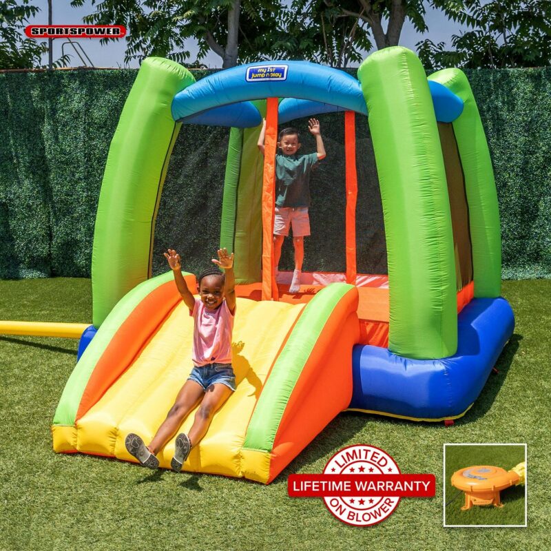 Sportspower My First Jump 'n Play, 12 feet Inflatable Bounce House with Lifetime Warranty on Heavy Duty Blower
