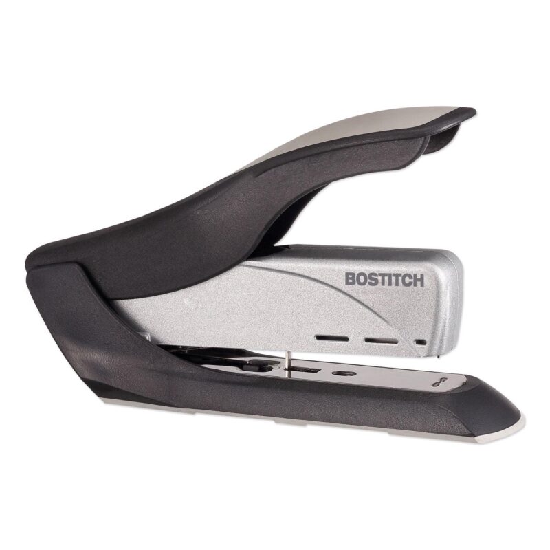 Stanley Bostitch Spring-Powered Premium Heavy-Duty Stapler, 65-Sheet Capacity, Black/Silver