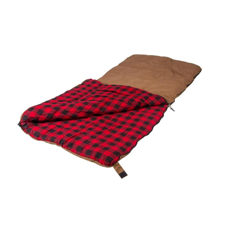 Stansport 6 lbs. Grizzly Rectangular Brown Canvas Sleeping Bag -10A F - Image 2