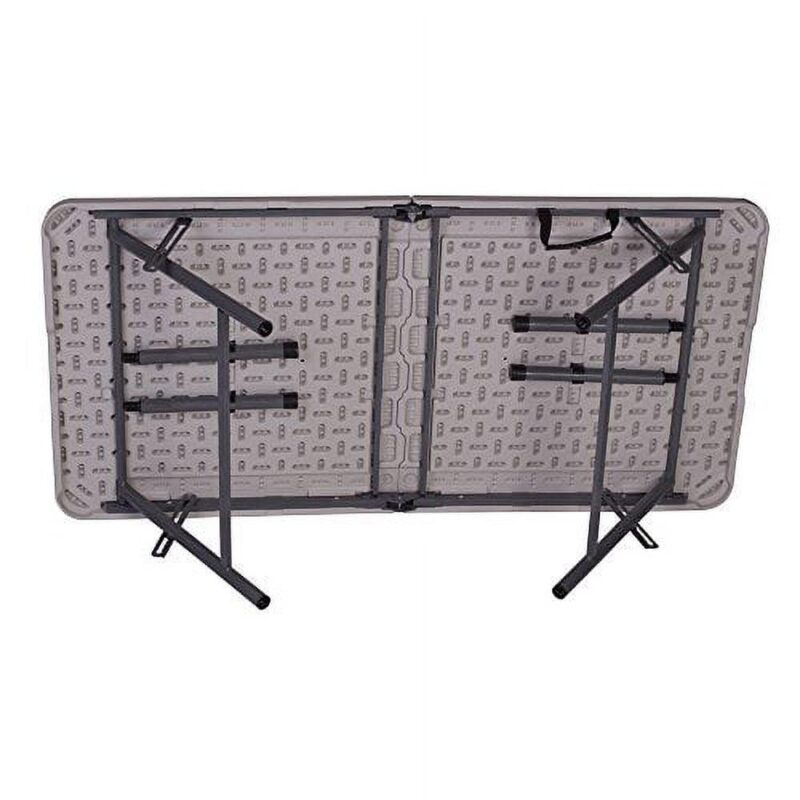Stansport Folding Camp Table with Adjustable Legs White 48  x 24  x 29  HDPE - Image 6
