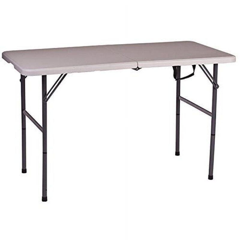 Stansport Folding Camp Table with Adjustable Legs White 48  x 24  x 29  HDPE - Image 5