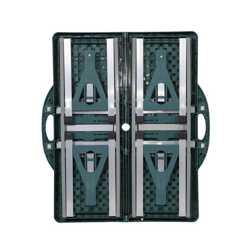 Stansport Picnic Table and Umbrella Combo - Green - Heavy Duty Plastic - Square - G-915 - Image 2