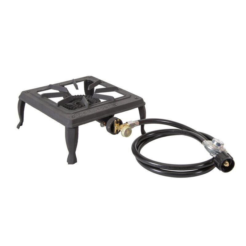 Stansport Single Burner Cast Iron Stove with Regulator Hose 208-100