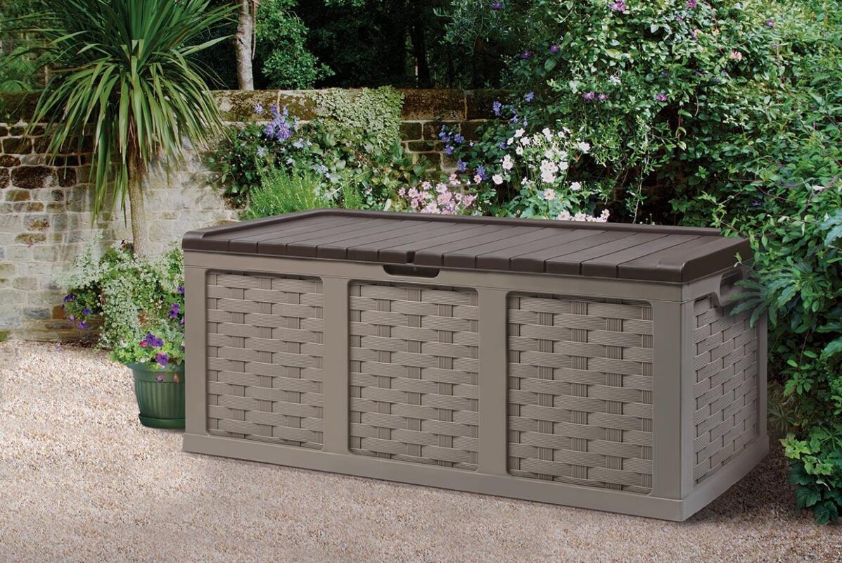 Starplast 153 Gallon Plastic Deck Box, Mocha Brown - Image 2
