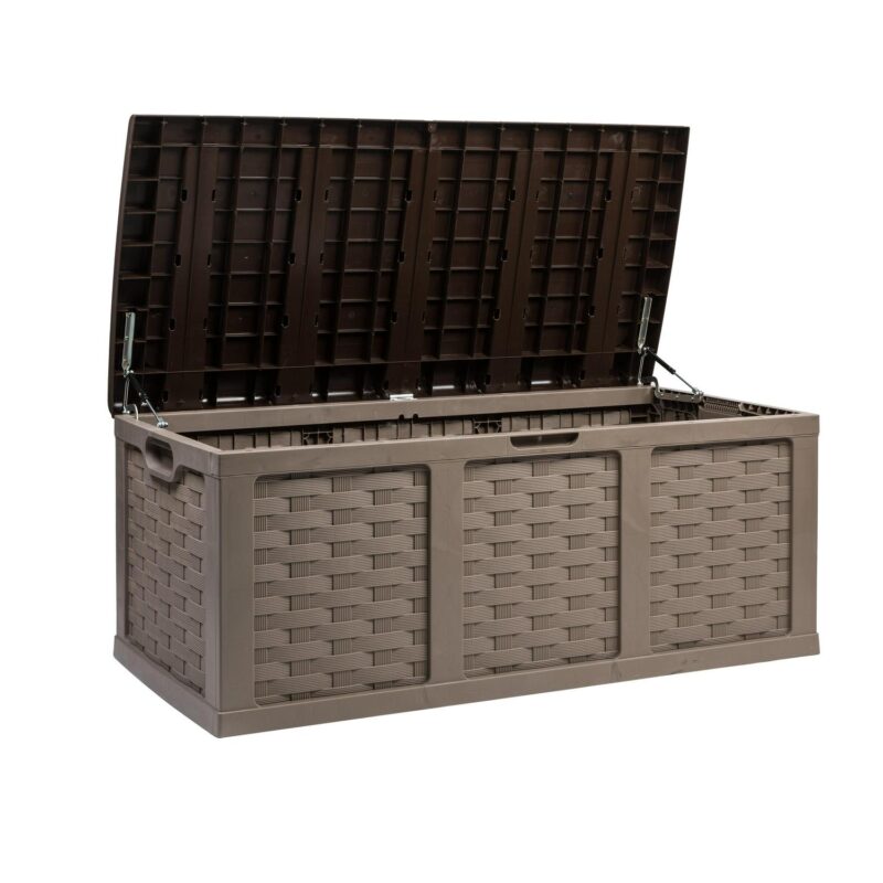 Starplast 153 Gallon Plastic Deck Box, Mocha Brown - Image 6
