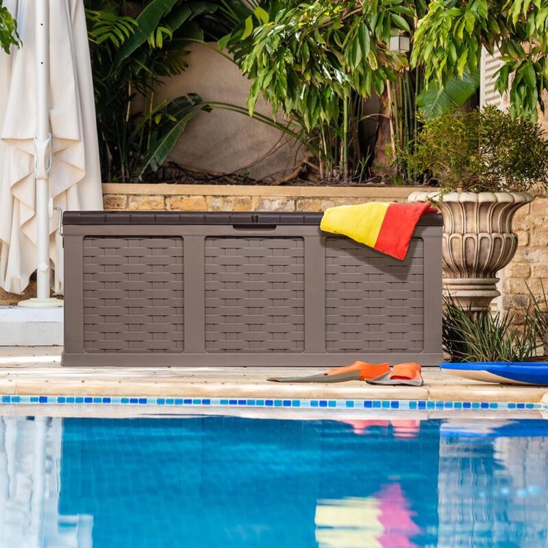 Starplast 153 Gallon Plastic Deck Box, Mocha Brown - Image 11