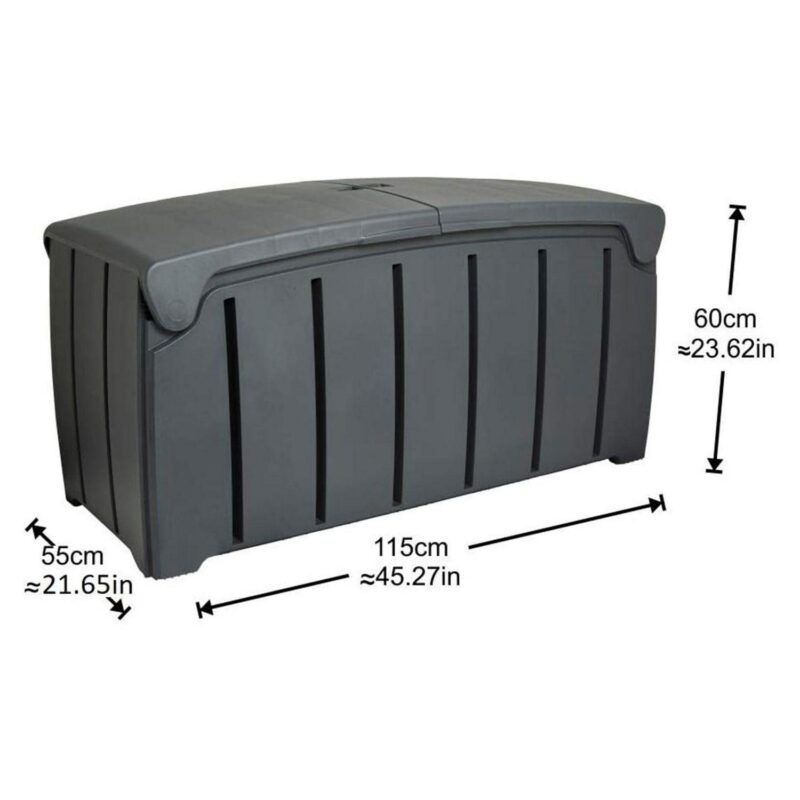 Strata Products Outdoor 85 Gal Patio Storage Deck Box w/Dual Door Lid,Black - Image 4