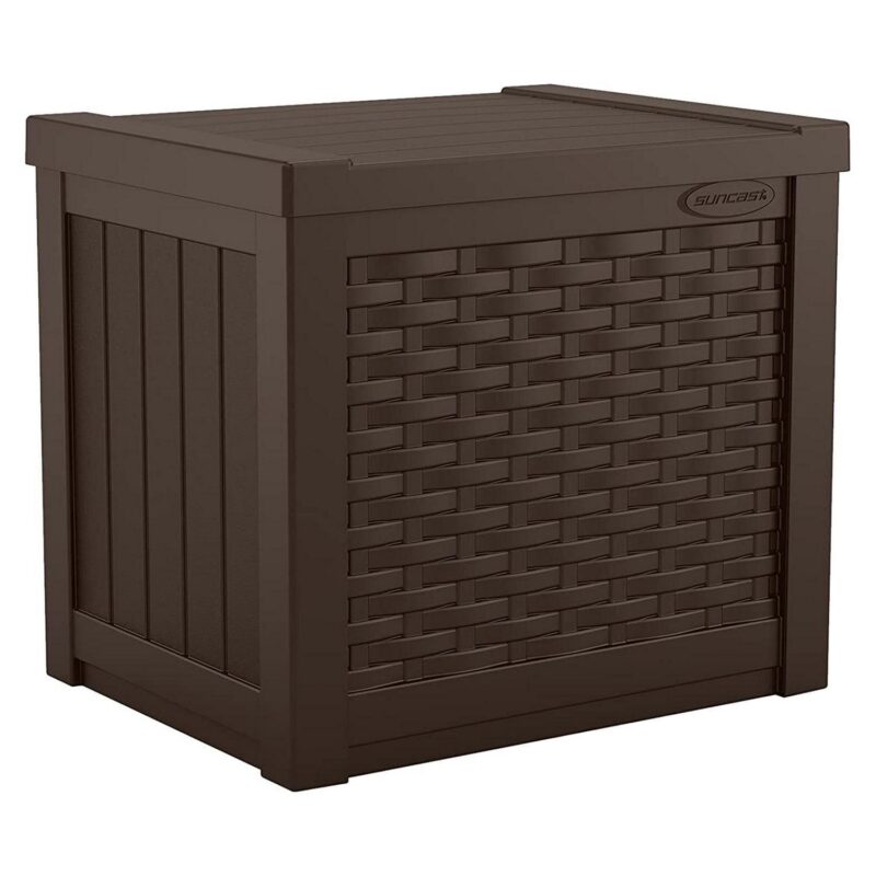 Suncast 22 Gal Outdoor Patio Small Deck Box w/ Storage Seat, Java (4 Pack) - Image 2