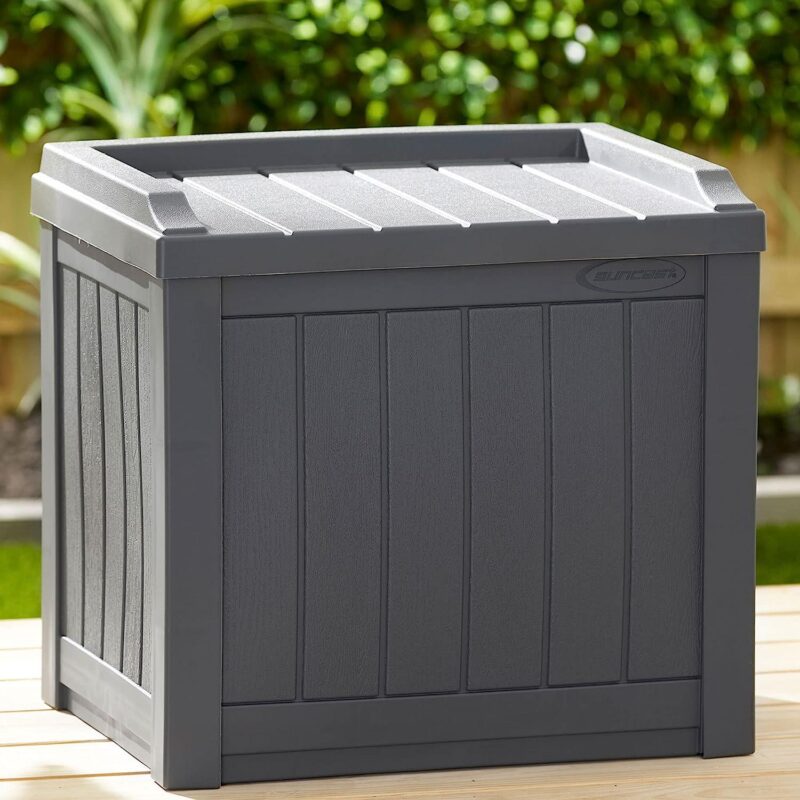 Suncast 22 Gal Outdoor Patio Small Deck Box with Storage Seat (4 Pack) - Image 8