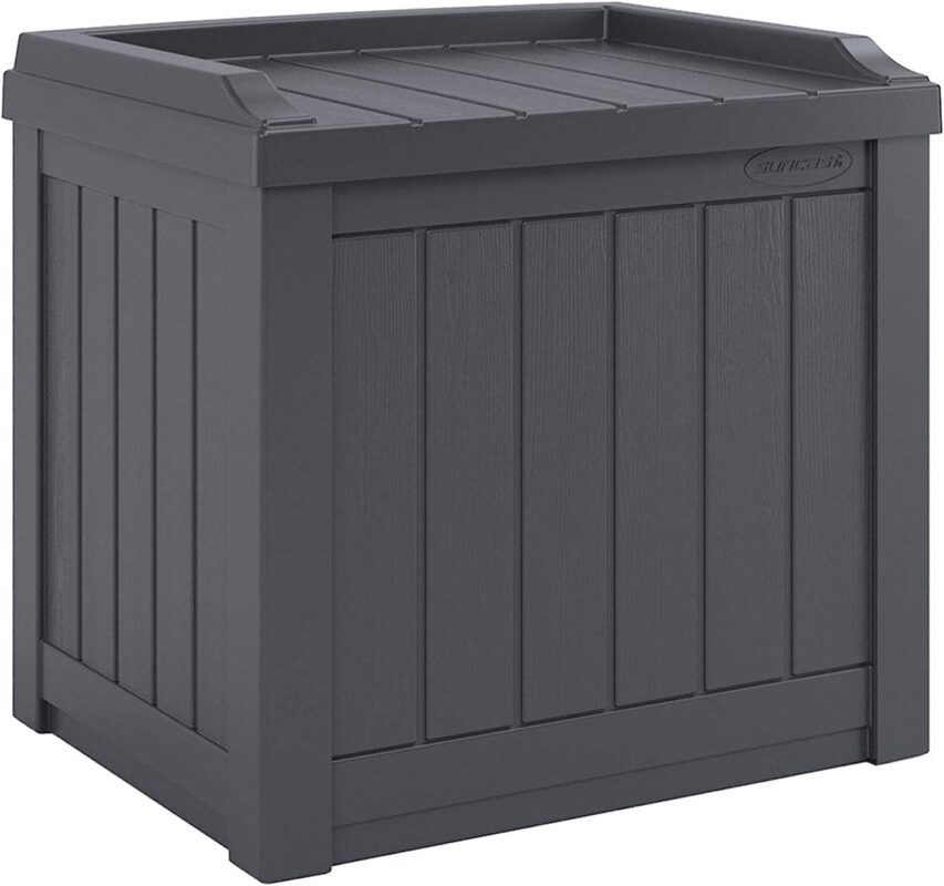 Suncast 22 Gal Outdoor Patio Small Deck Box with Storage Seat (4 Pack) - Image 2