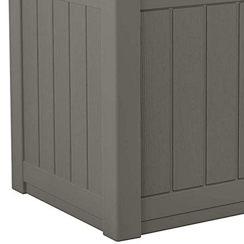 Suncast 22 Gal Outdoor Patio Small Deck Box w/ Storage Seat, Stone (4 Pack) - Image 9
