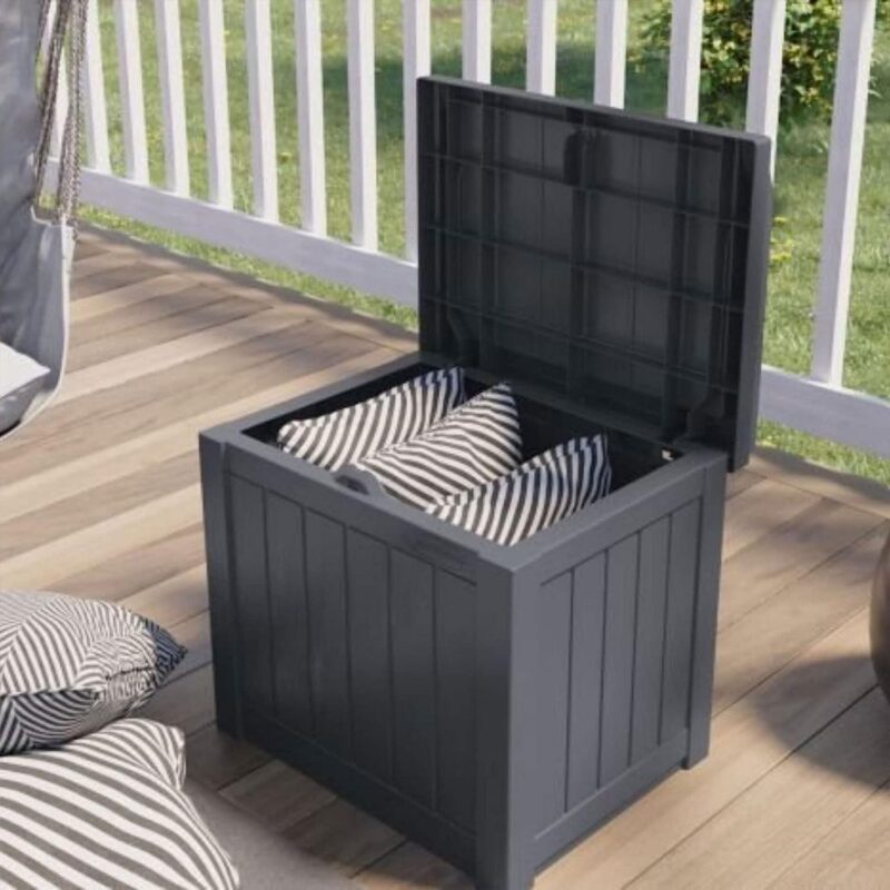Suncast 22 Gal Outdoor Patio Small Deck Box with Storage Seat (4 Pack) - Image 7