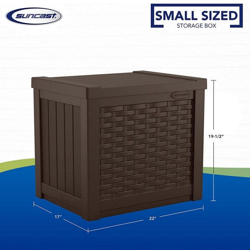Suncast 22 Gal Outdoor Patio Small Deck Box w/ Storage Seat, Java (4 Pack) - Image 7