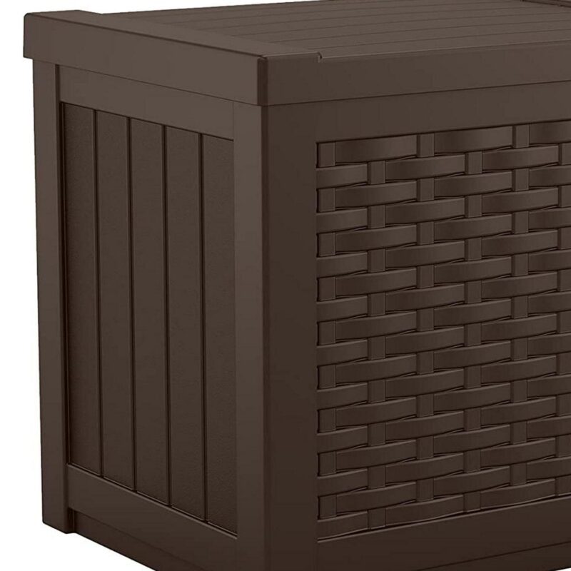 Suncast 22-Gallon Outdoor Small Deck Box with Storage Seat, Java (3 Pack) - Image 3