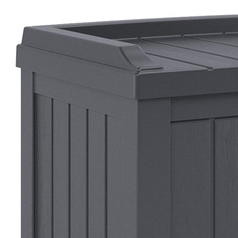 Suncast 22 Gallon Outdoor Deck Box and 30 Gallon Trash Waste Bin, Cyberspace - Image 10