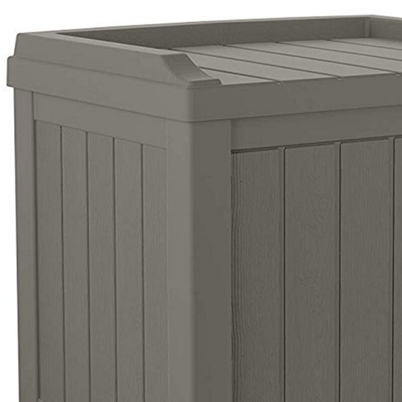 Suncast 22 gal Outdoor Patio Small Deck Box w/Storage Seat, Stone (3 Pack) - Image 6