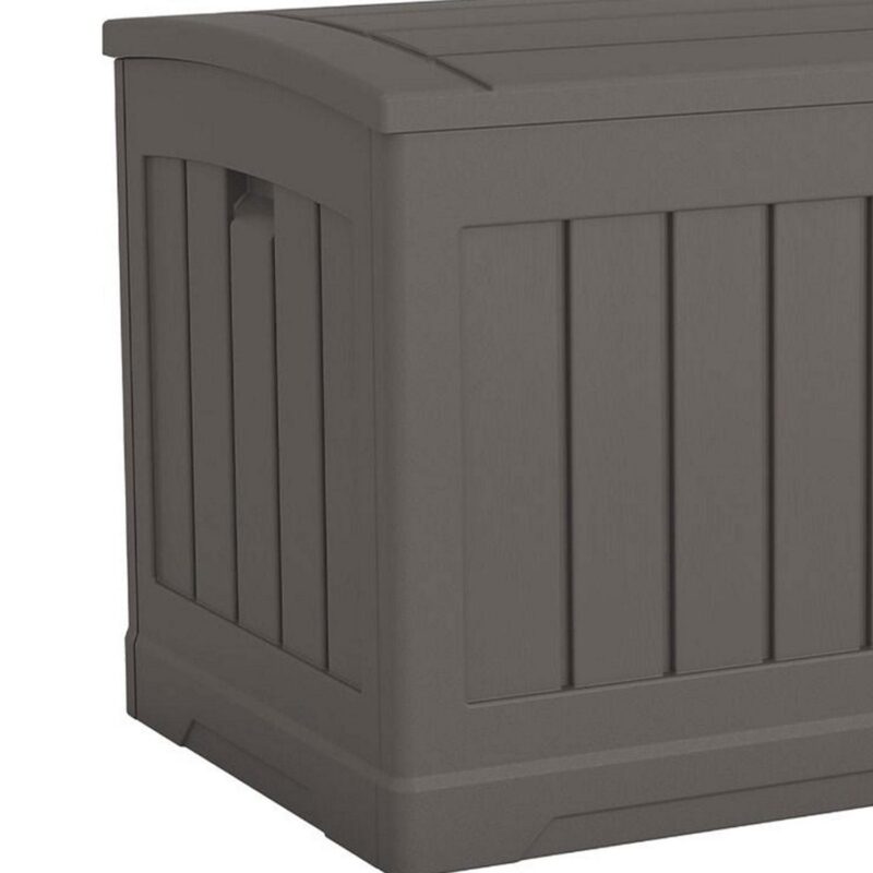 Suncast 50 Gallon Plastic Deck Box with Molded Lockable Feature, Gray - Image 6