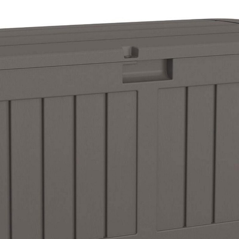 Suncast 50 Gallon Plastic Deck Box with Molded Lockable Feature, Gray - Image 7