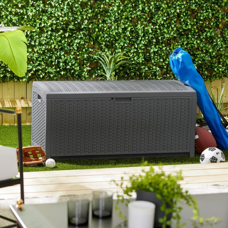 Suncast 73 Gallon Outdoor Patio Storage Deck Boxes, Cyberspace (2 Pack) - Image 10