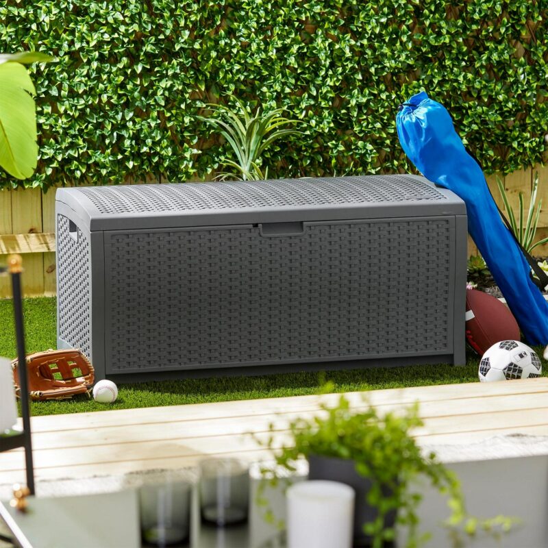 Suncast 73 Gallon Outdoor Patio Storage Deck Boxes, Cyberspace (2 Pack) - Image 9