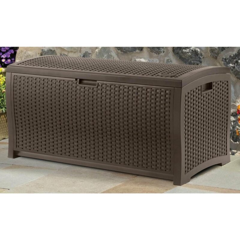 Suncast Resin 99-Gal Capacity Deck Box, Patio, Mocha Brown, DBW9200 52 in D x 27.5 in H x 27.6 in W - Image 5