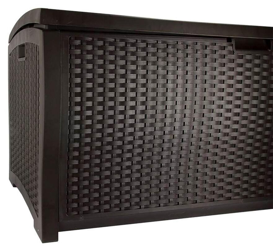 Suncast Resin 99-Gal Capacity Deck Box, Patio, Mocha Brown, DBW9200 52 in D x 27.5 in H x 27.6 in W - Image 6