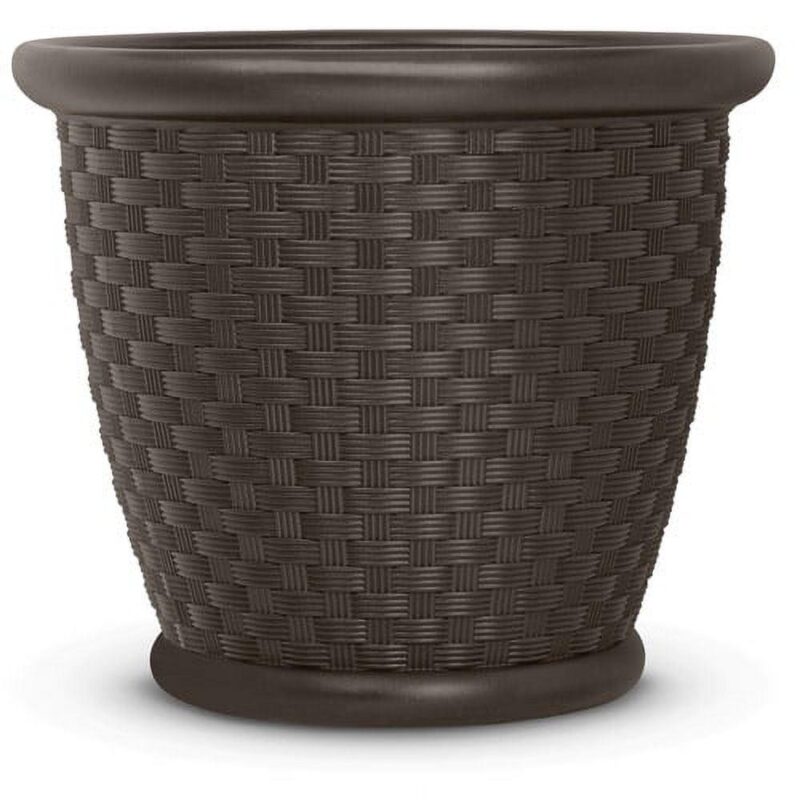 Suncast Sonora Decorative Resin Planter, Java