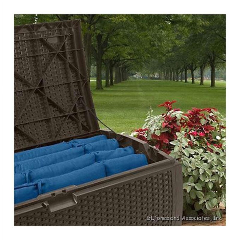 Suncast Trash Hideaway Outdoor Garbage and Outdoor Patio Storage Deck Box, Brown - Image 12