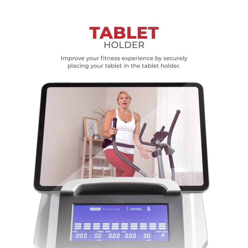 Sunny Health and Fitness Magnetic Elliptical Trainer Elliptical Machine w/ Device Holder, Programmable Monitor and Heart Rate Monitoring, High Weight Capacity - SF-E3912 - Image 8
