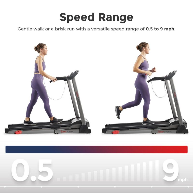 Sunny Health and Fitness Foldable Electric Smart Treadmill with Adjustable Incline and Smart Bluetooth and Free SunnFit App - SF-T722901 - Image 5