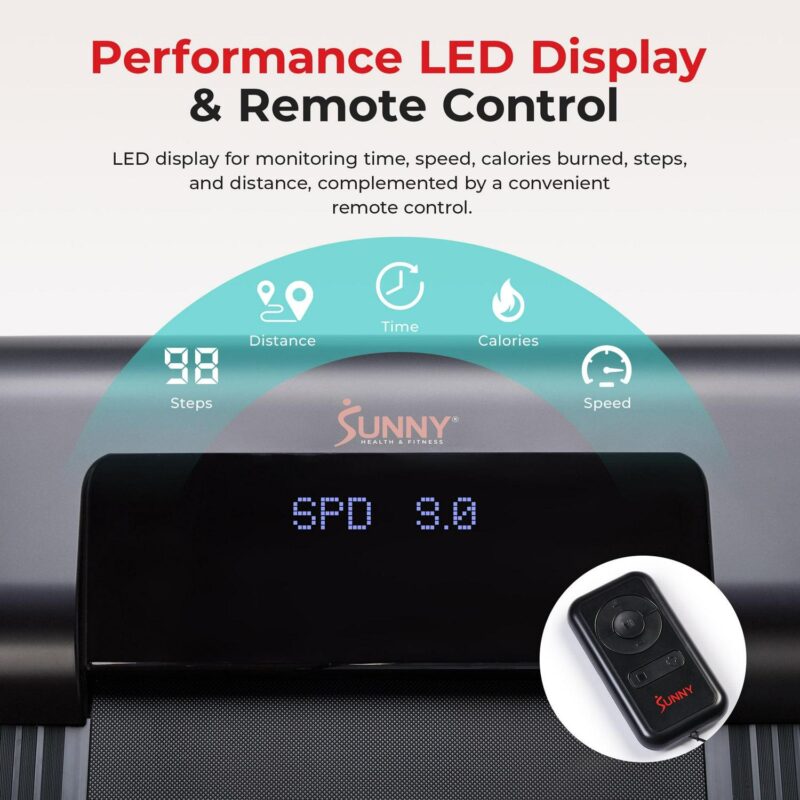 Sunny Health and Fitness Smart Slim Treadmill with Arm Exerciser w Bluetooth and Free SunnyFitA App Membership a SF-T723007 - Image 6