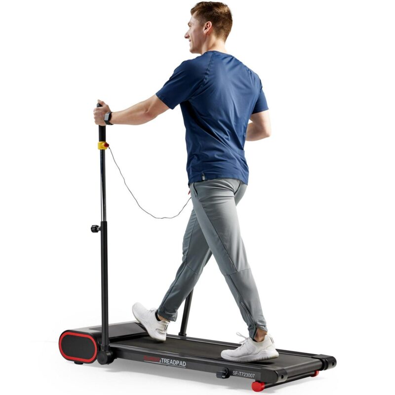 Sunny Health and Fitness Smart Slim Treadmill with Arm Exerciser w Bluetooth and Free SunnyFitA App Membership a SF-T723007