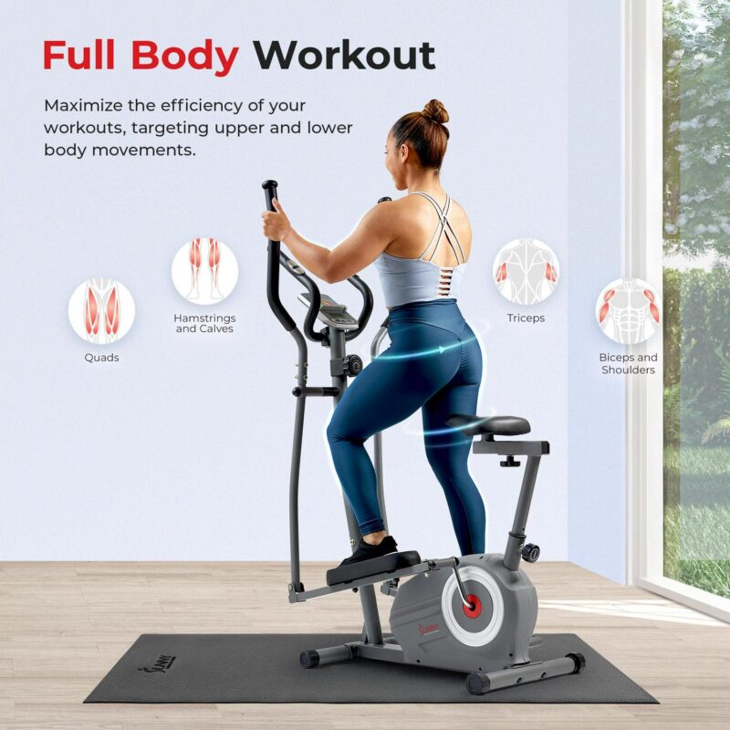 Sunny Health and Fitness SMART Essential Interactive Series Seated Elliptical w Free SunnyFitA App Membership - SF-E322004 - Image 11