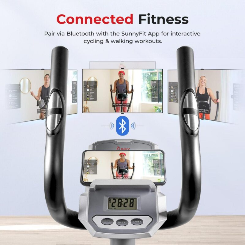 Sunny Health and Fitness SMART Essential Interactive Series Seated Elliptical w Free SunnyFitA App Membership - SF-E322004 - Image 4