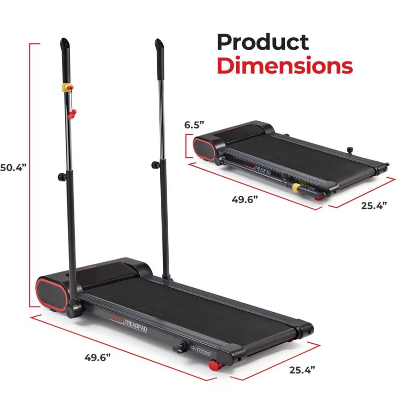 Sunny Health and Fitness Smart Slim Treadmill with Arm Exerciser w Bluetooth and Free SunnyFitA App Membership a SF-T723007 - Image 3