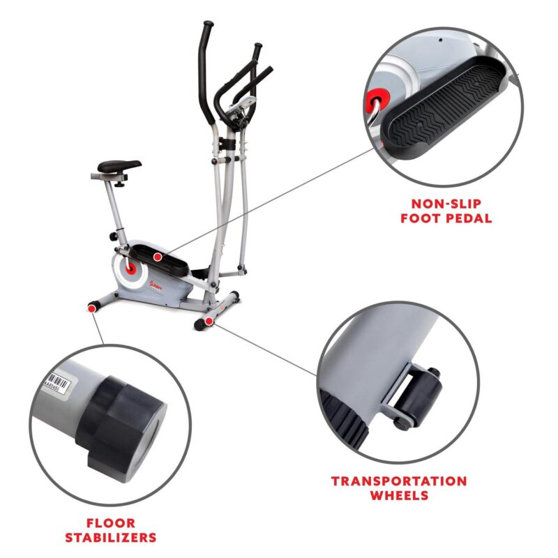 Sunny Health and Fitness SMART Essential Interactive Series Seated Elliptical w Free SunnyFitA App Membership - SF-E322004 - Image 9