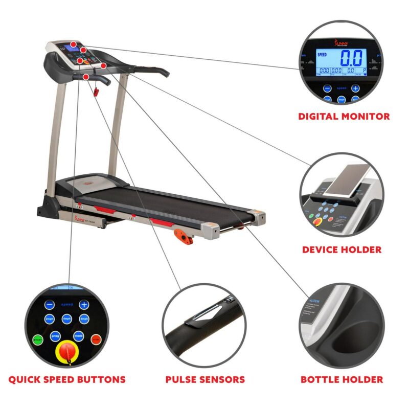 Sunny Health and Fitness Manual Incline Treadmill and Free Sunny FitA App - SF-T4400 - Image 2