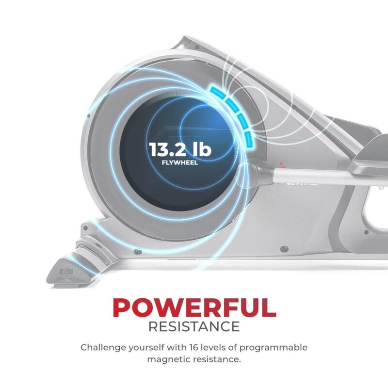 Sunny Health and Fitness Magnetic Elliptical Trainer Elliptical Machine w/ Device Holder, Programmable Monitor and Heart Rate Monitoring, High Weight Capacity - SF-E3912 - Image 2