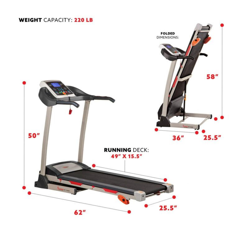 Sunny Health and Fitness Manual Incline Treadmill and Free Sunny FitA App - SF-T4400 - Image 4