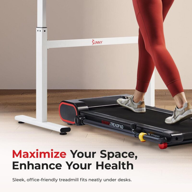 Sunny Health and Fitness Smart Slim Treadmill with Arm Exerciser w Bluetooth and Free SunnyFitA App Membership a SF-T723007 - Image 2