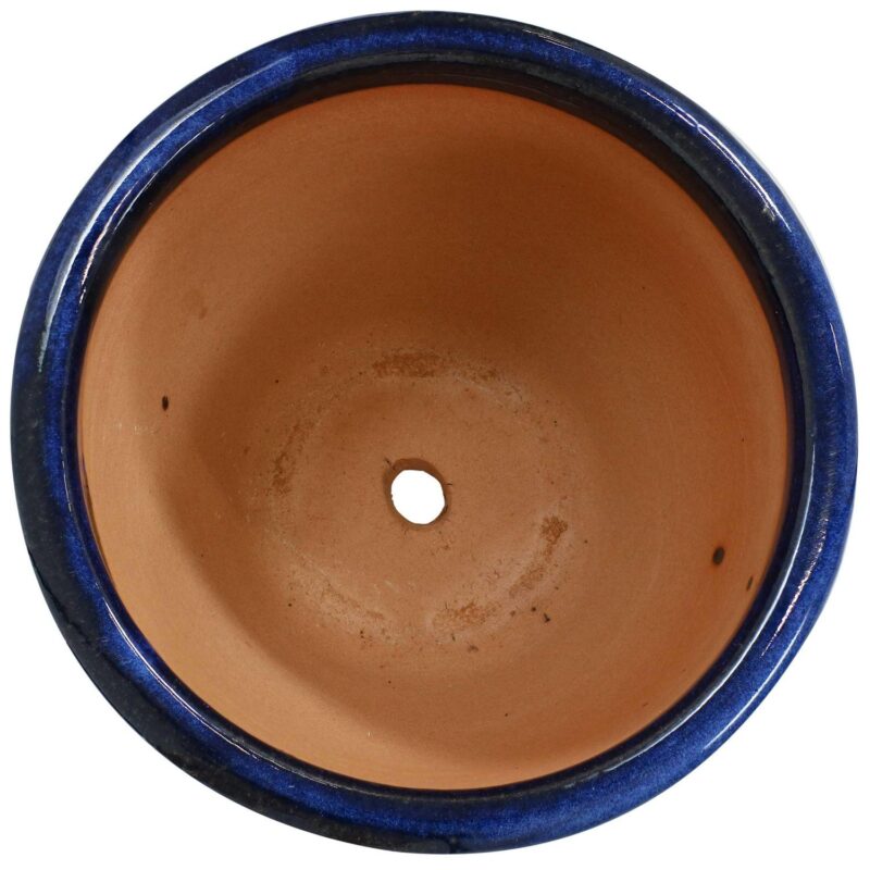 Sunnydaze Chalet 11.75  x 11.75  x 9.5  Round Imperial Blue Ceramic Outdoor Planter 2-Count - Image 7
