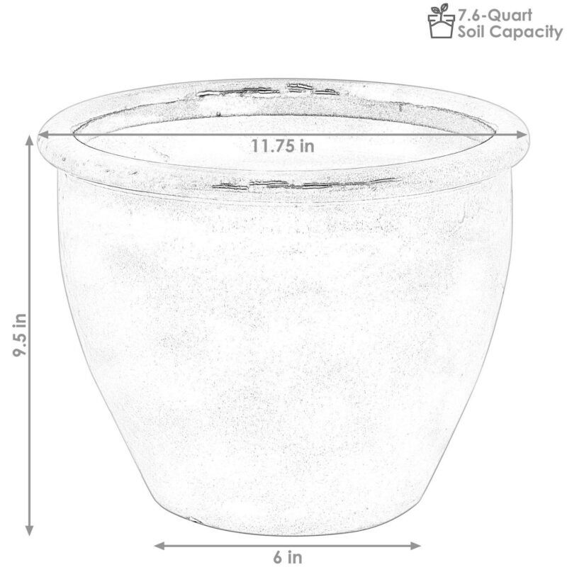 Sunnydaze Chalet 11.75  x 11.75  x 9.5  Round Imperial Blue Ceramic Outdoor Planter 2-Count - Image 4