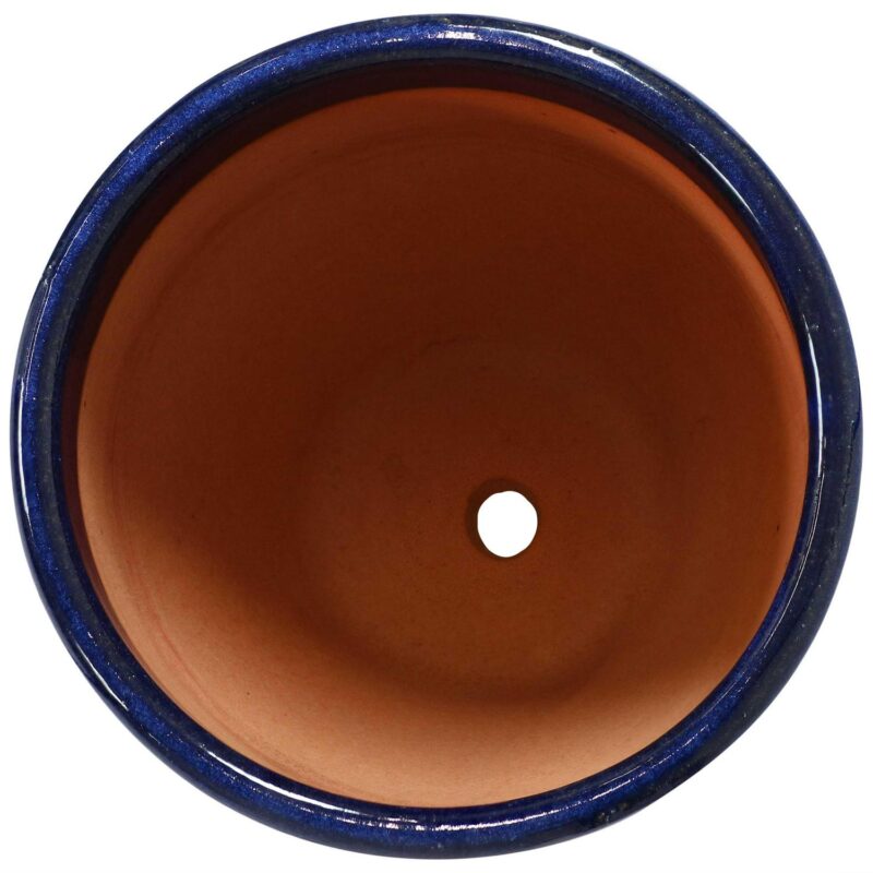 Sunnydaze Resort 10.25  x 10.25  x 10  Round Imperial Blue Ceramic Outdoor Planter 2-Count - Image 7
