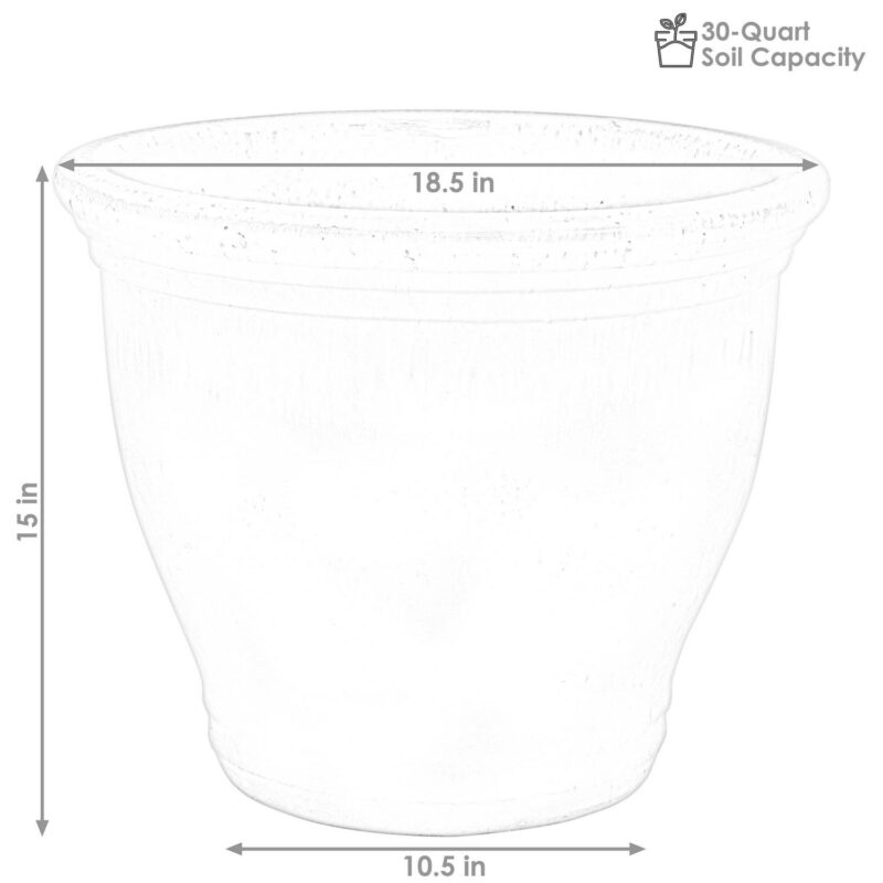 Sunnydaze Studio 18.5  x 18.5  x 15  Round Imperial Blue Ceramic Outdoor Planter - Image 4