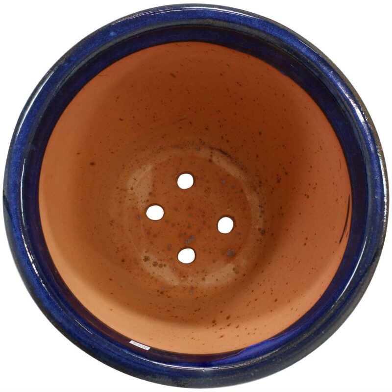 Sunnydaze Studio 18.5  x 18.5  x 15  Round Imperial Blue Ceramic Outdoor Planter - Image 8