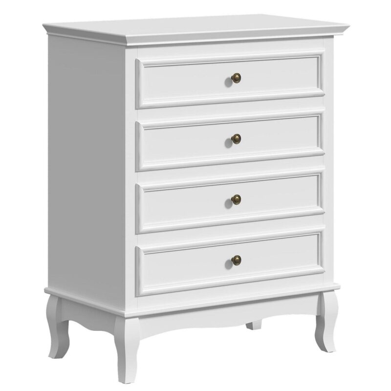 Superjoe White 4 Drawer Dresser, Large Storage Chest with Ball Bearing Slide, Wide Chest of Drawers, Modern Wood Dresser for Bedroom, Living Room, Hallway, Entryway, White - Image 6