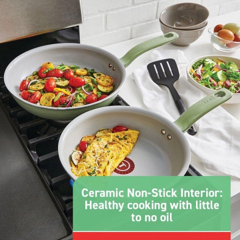 T-fal Fresh Simply Cook Recycled Aluminum Ceramic 12-Piece Set - Image 6