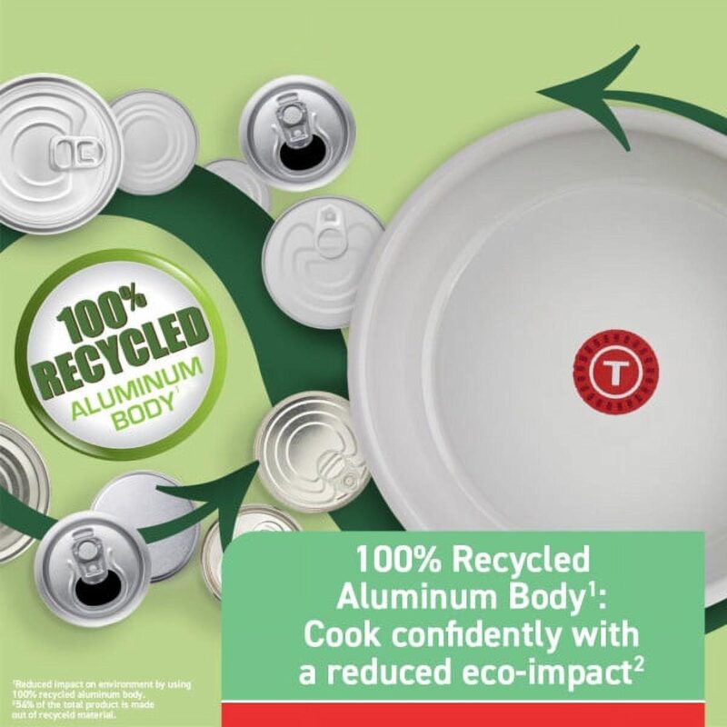 T-fal Fresh Simply Cook Recycled Aluminum Ceramic 12-Piece Set - Image 3