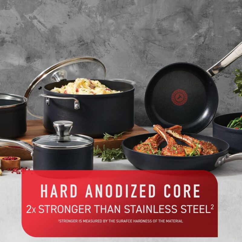T-fal Platinum Hard Anodized Non-stick, Unlimited Collection, 12 Piece Cookware Set - Image 2