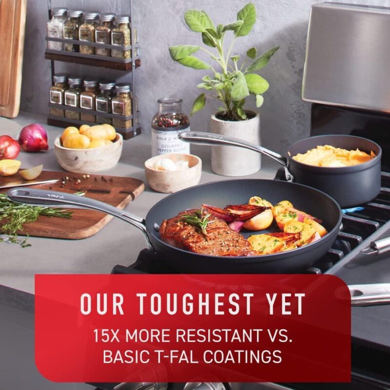 T-fal Platinum Hard Anodized Non-stick, Unlimited Collection, 12 Piece Cookware Set - Image 3
